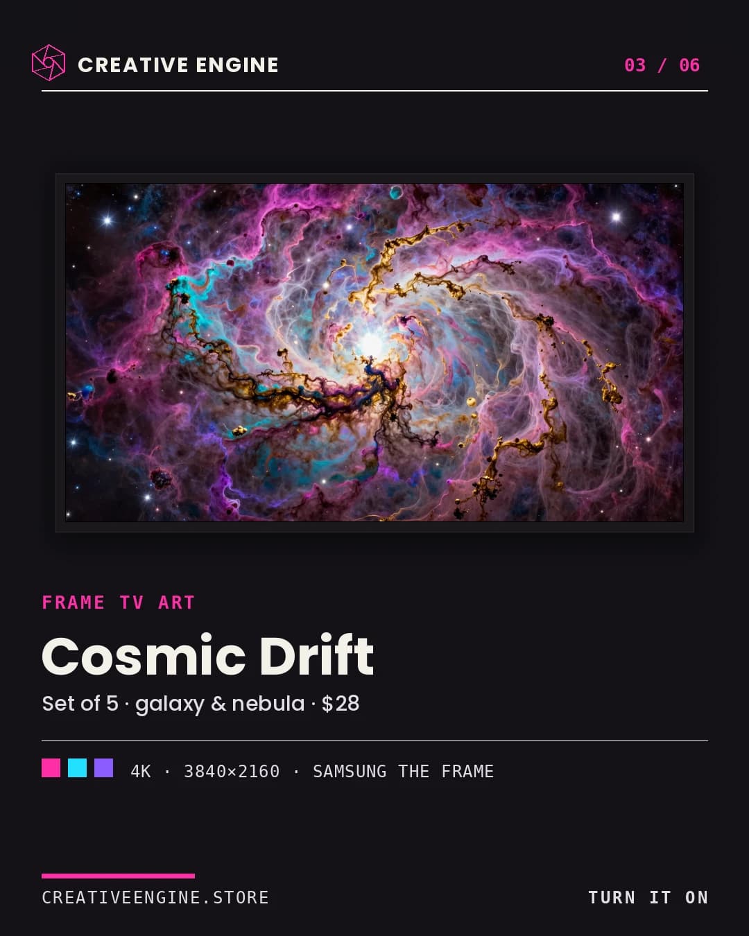 Key visuals — the product worlds — panel