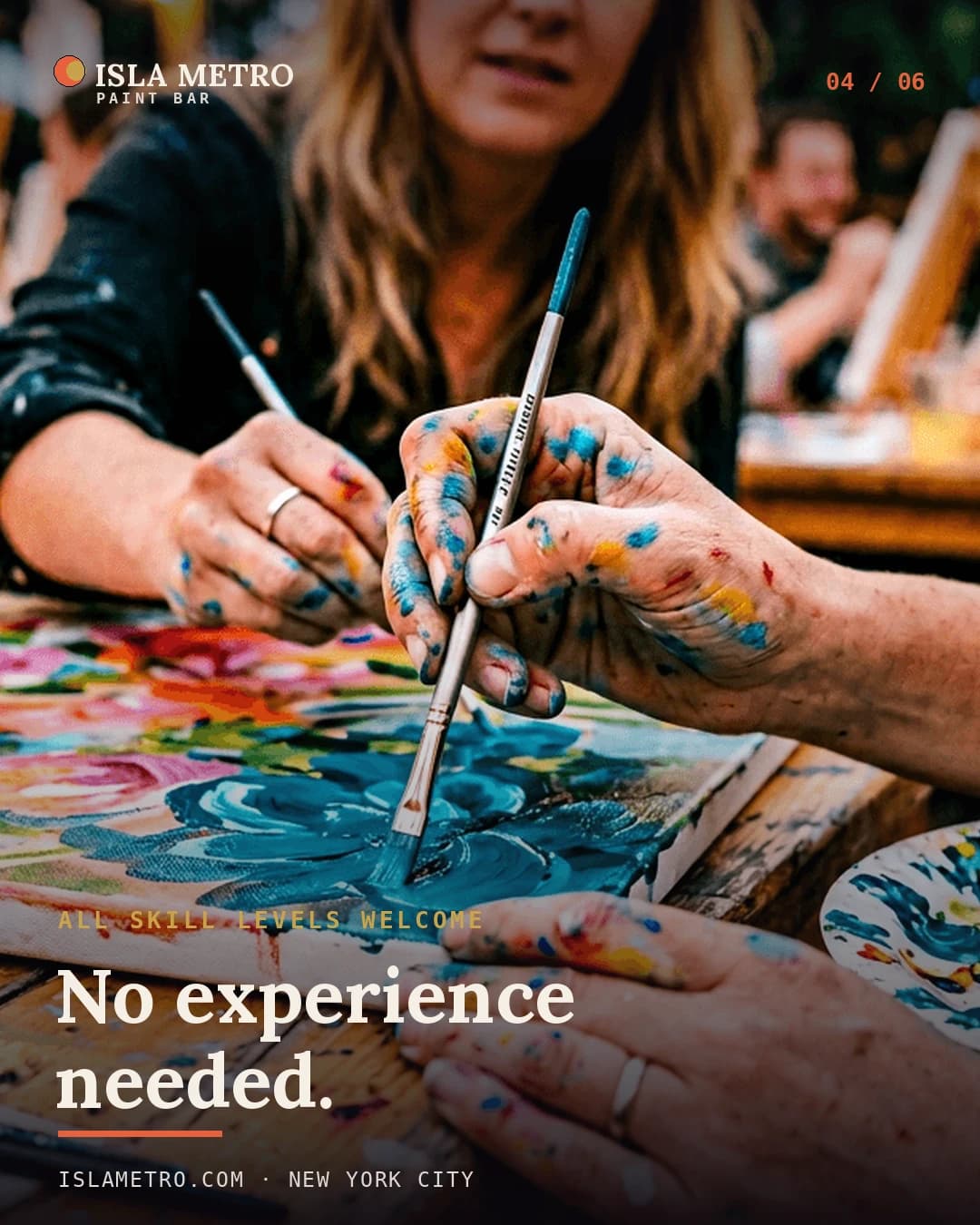 Key visuals — Paint. Sip. Escape. — panel