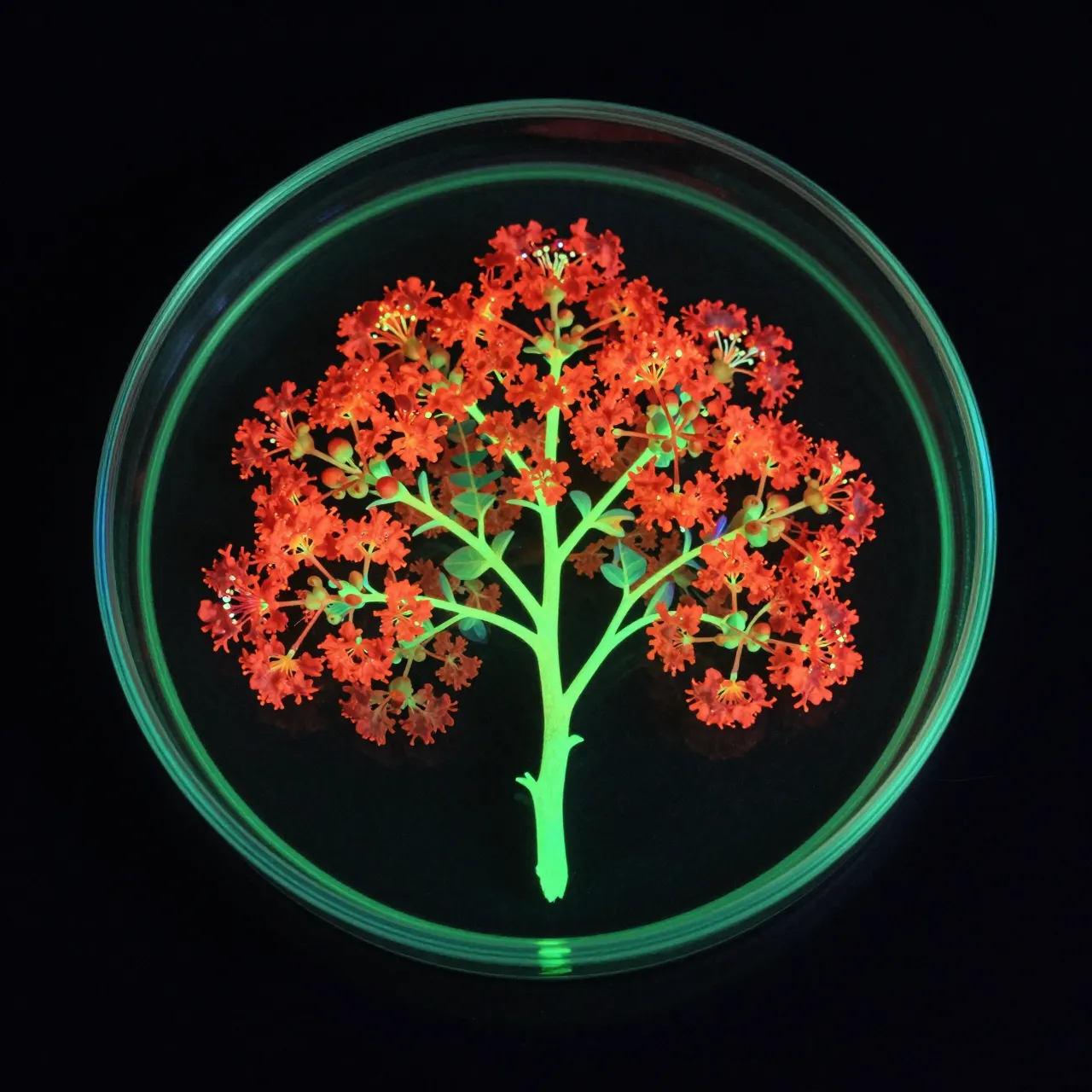 Culture Medium — fluorescent cultures (2025) — Flamboyán Bloom