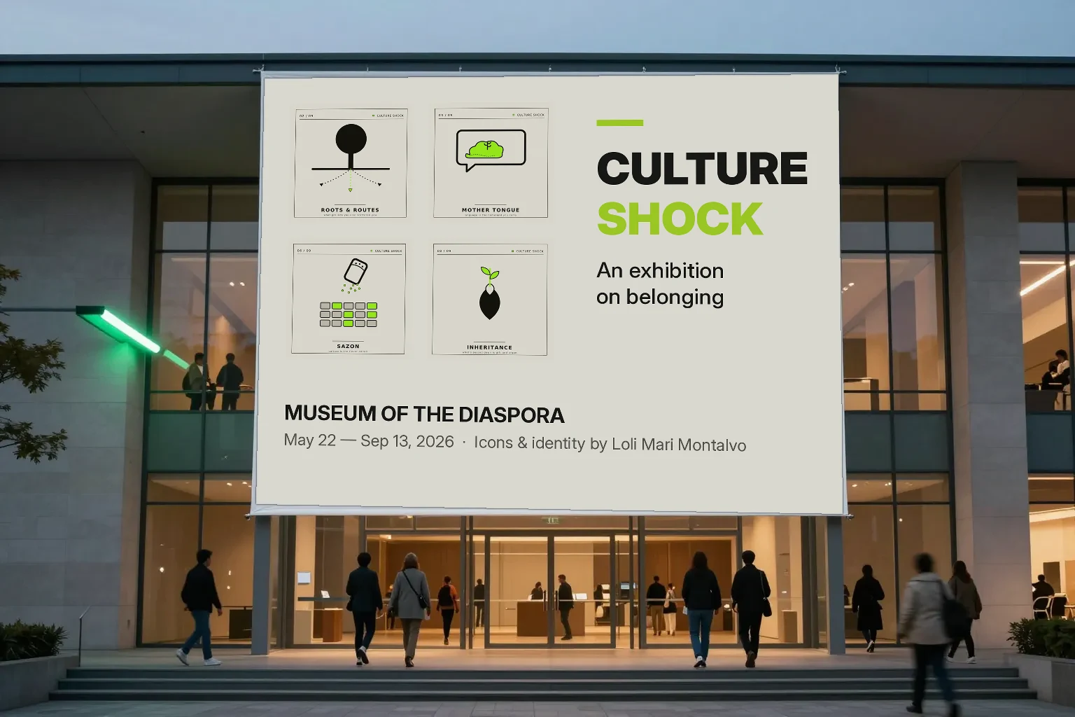 Culture Shock — conceptual icons (2025) — panel