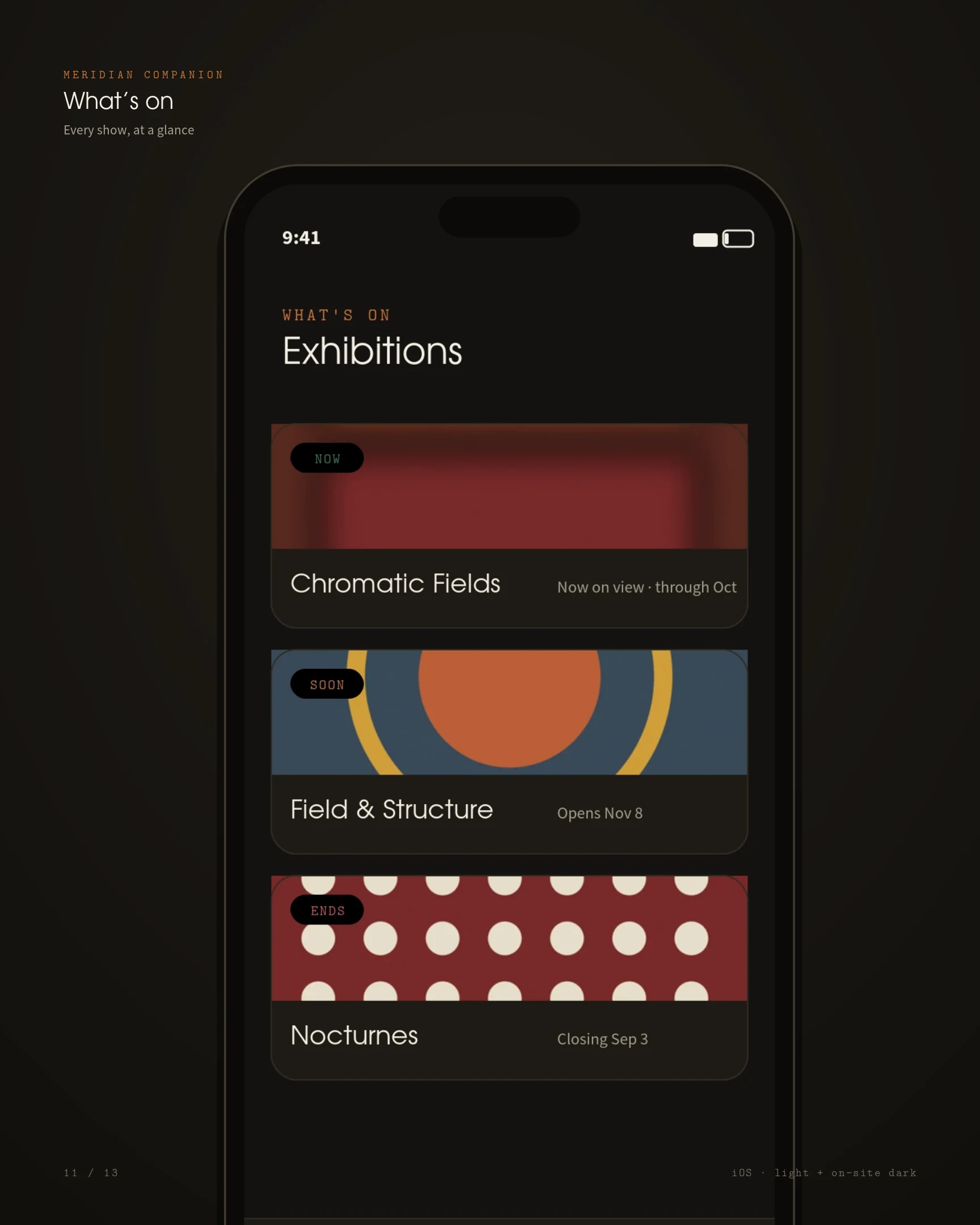 High-fidelity product design — thirteen surfaces, one voice — panel