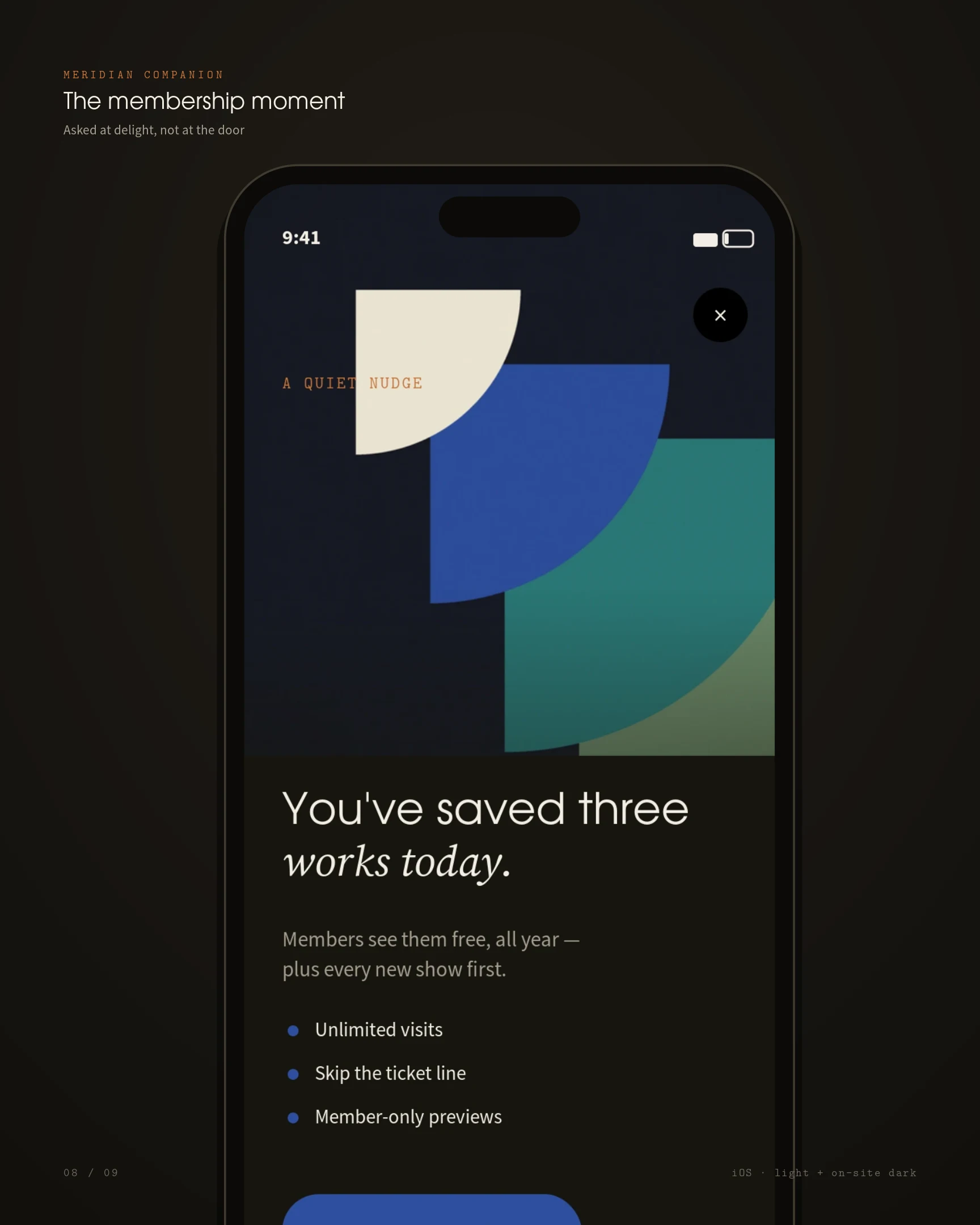 High-fidelity product design — thirteen surfaces, one voice — panel