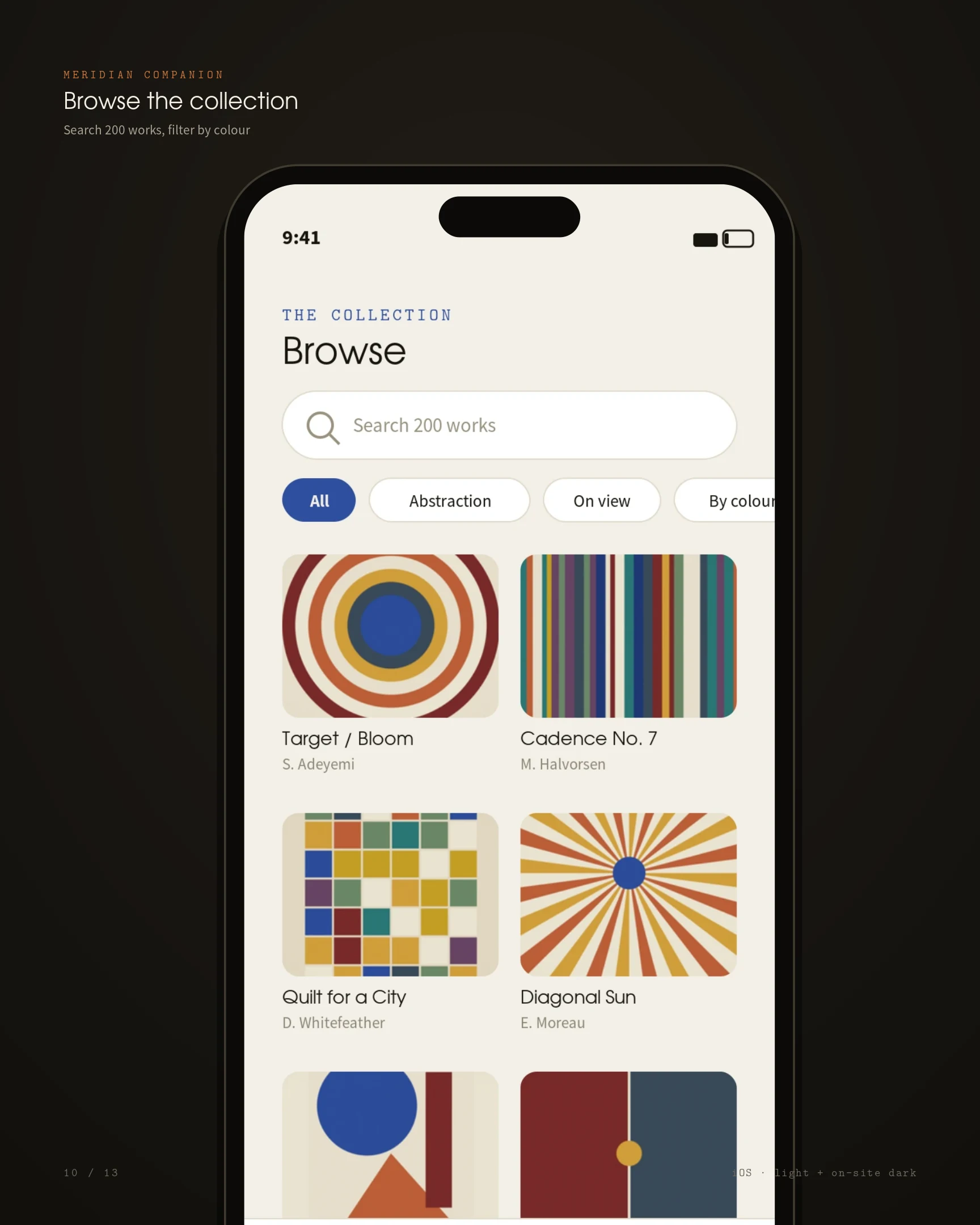 High-fidelity product design — thirteen surfaces, one voice — panel