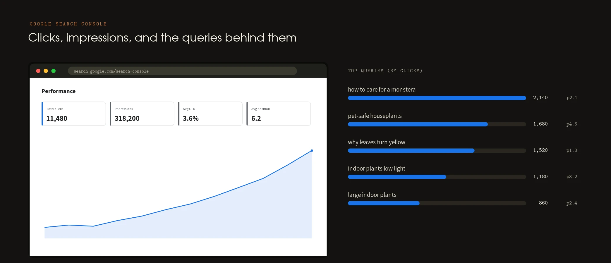 On-page & analytics — panel