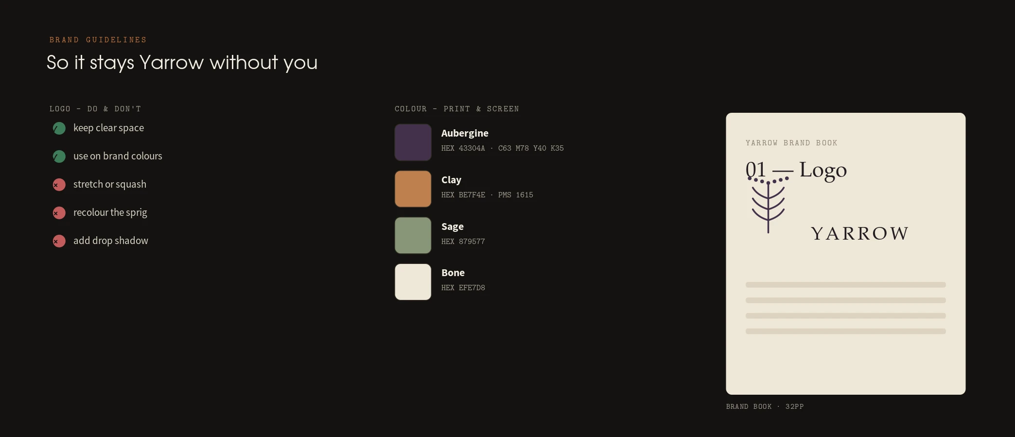 The system — type, colour, icons — panel
