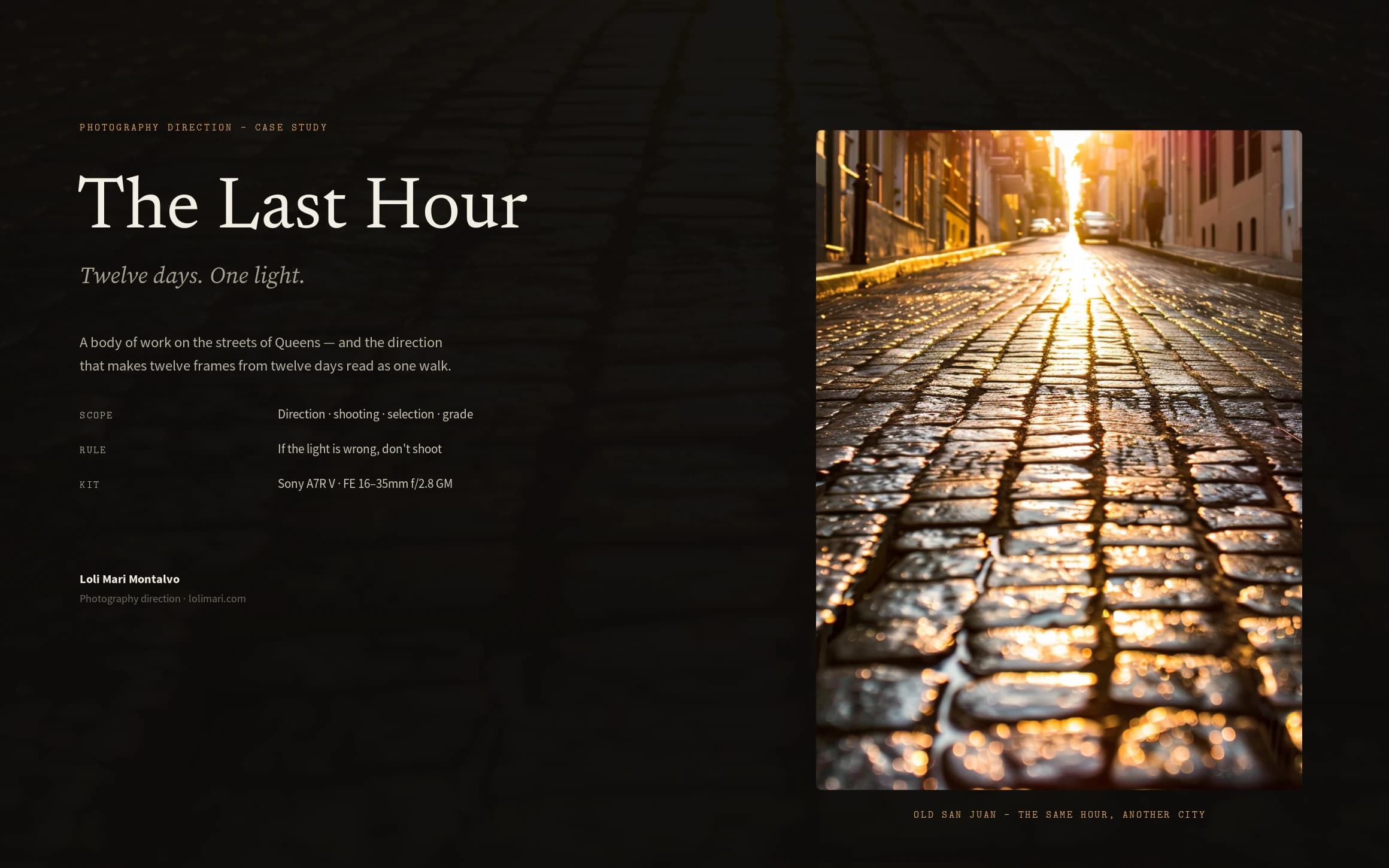The direction & the contact sheet — full case study cover