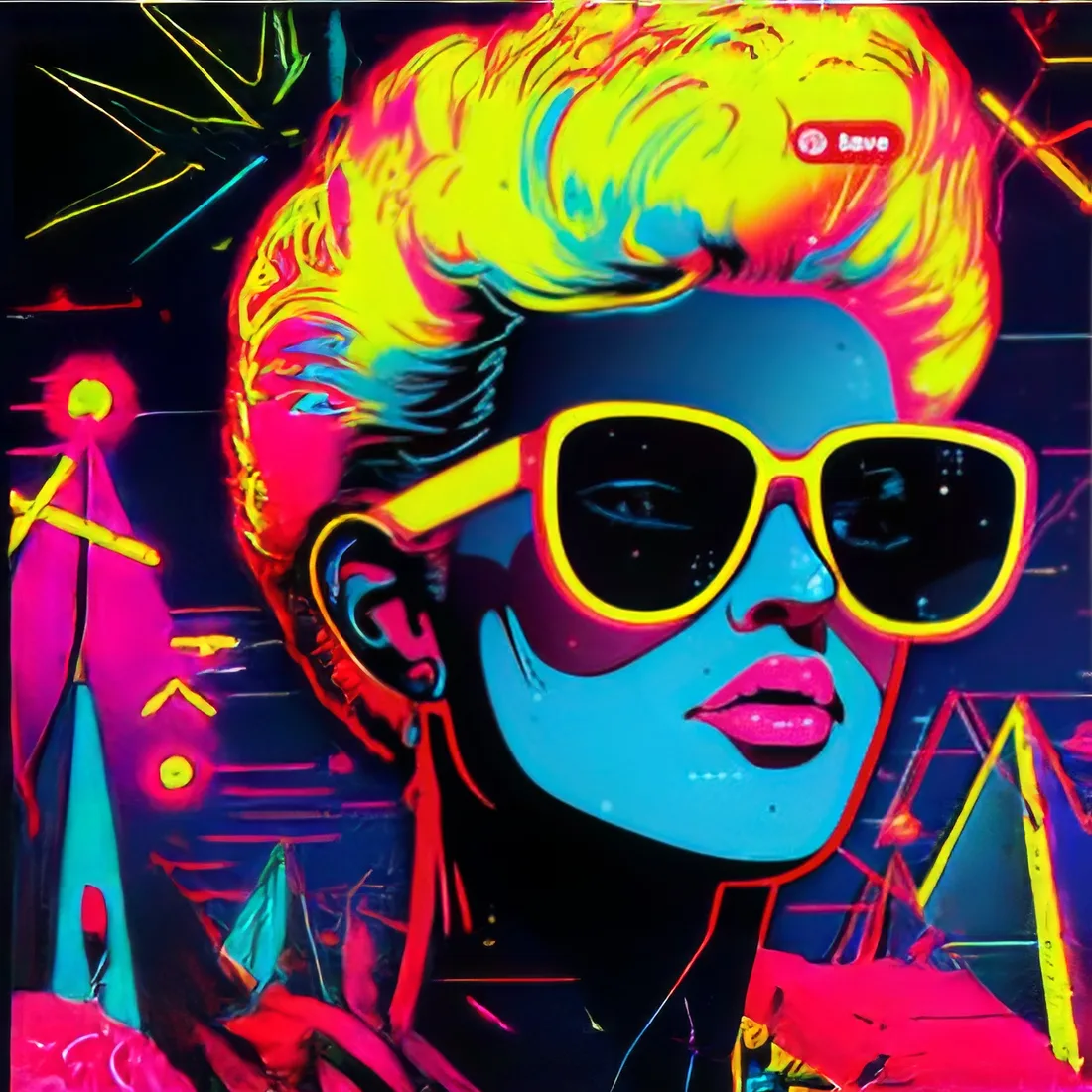 Neon cyberpunk portrait — original artwork by Loli Mari Montalvo