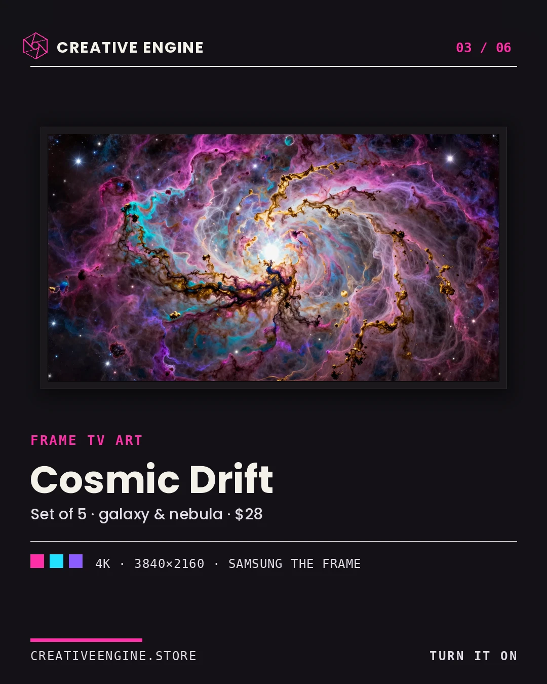 Key visuals — the product worlds — panel