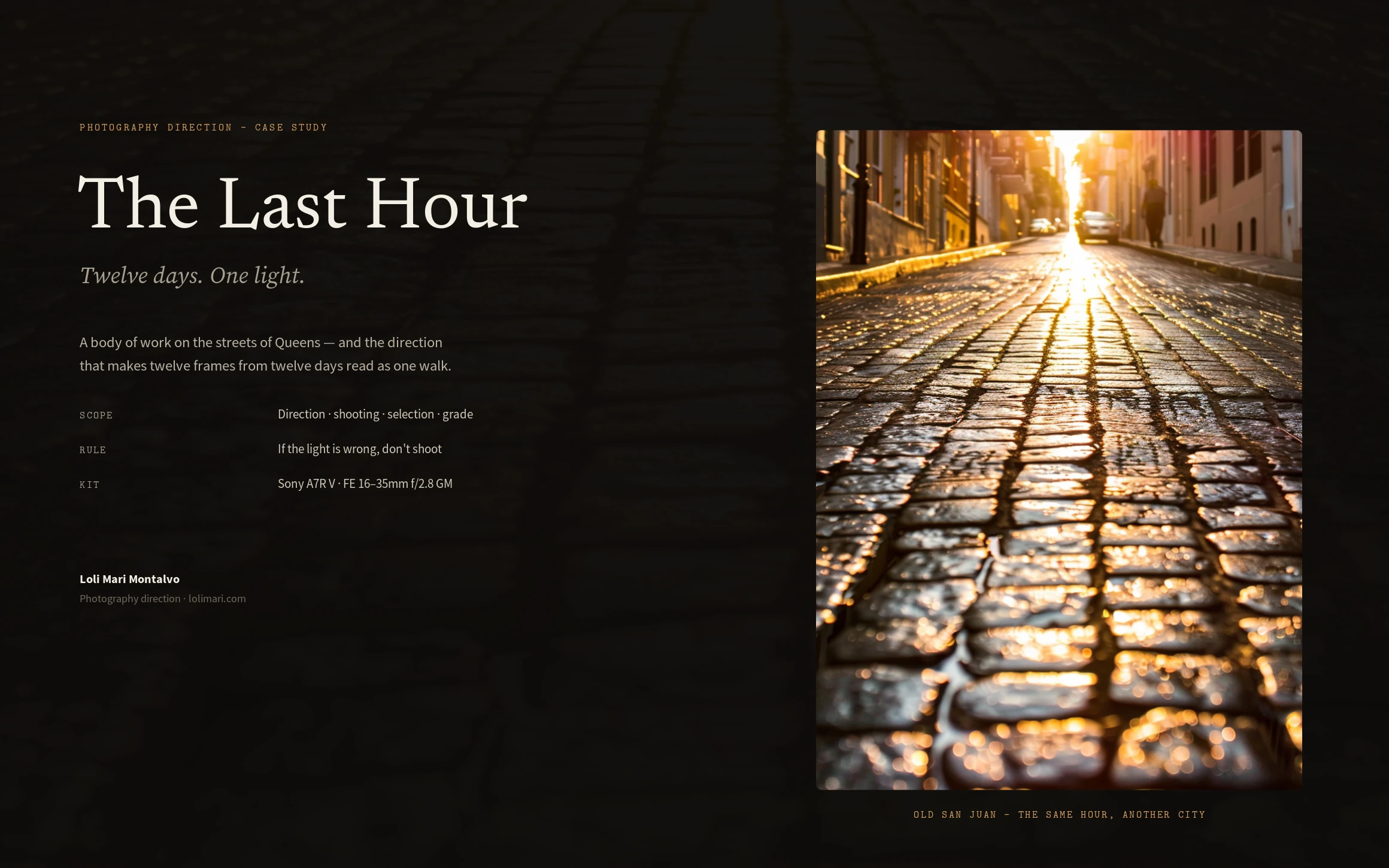 The direction & the contact sheet — full case study cover