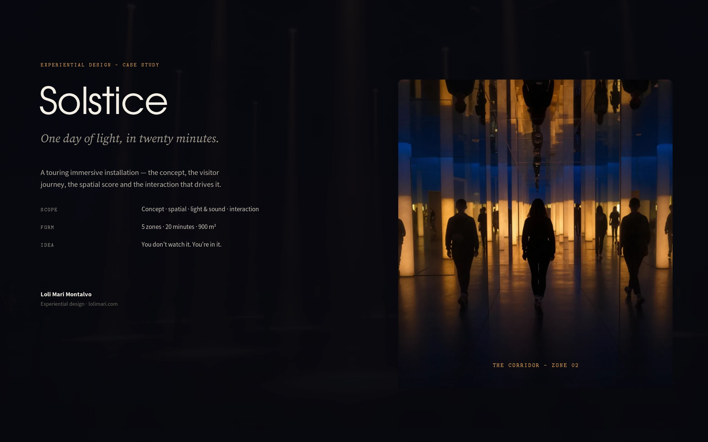 Solstice — Experiential design