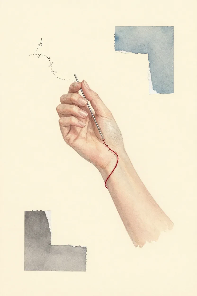Unraveled Identities - twelve plates — panel