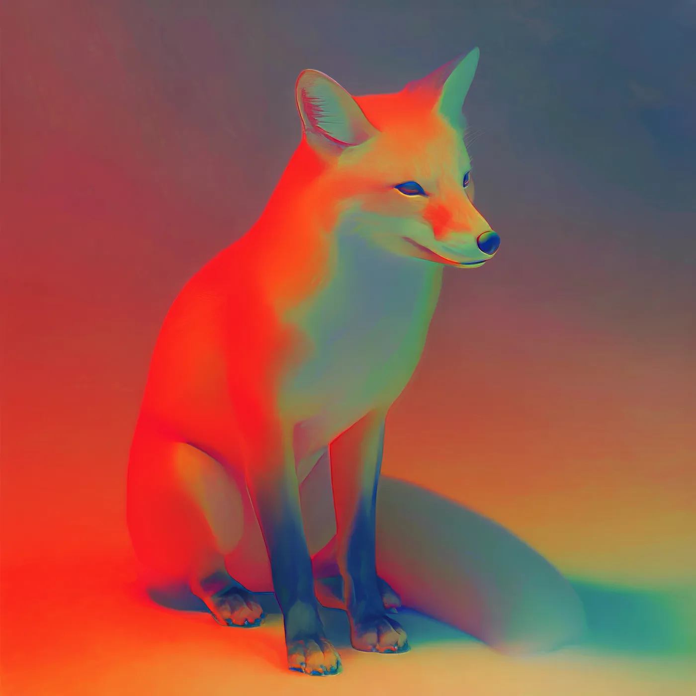 KINDfox — AI-assisted digital · archival print